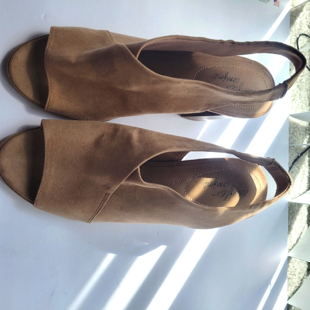 Tan Suede like Sandals Size 11